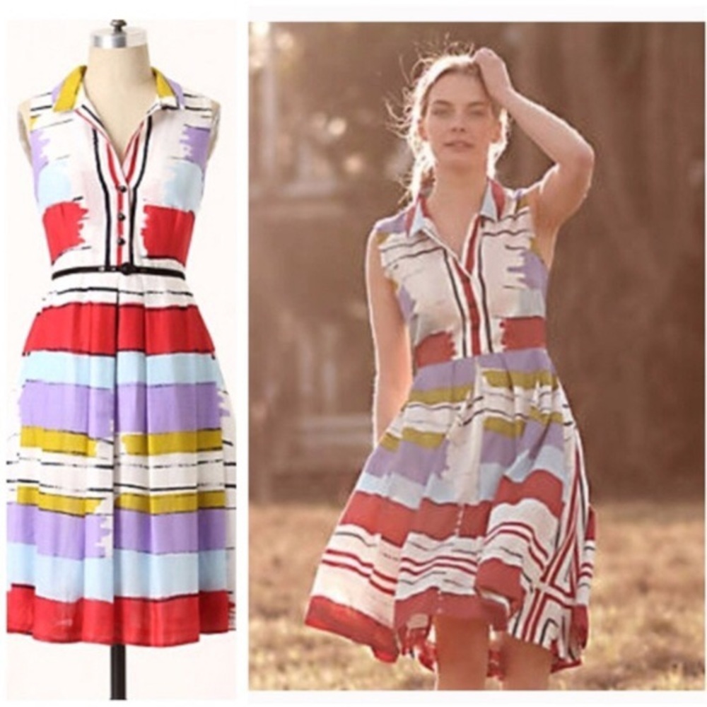 Abstract Paint Anthropologie Shirtdress by Floreat